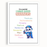 Good Manners Educational Wall Art - Kids' Learning Poster
