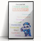 Good Manners Educational Wall Art - Kids' Learning Poster