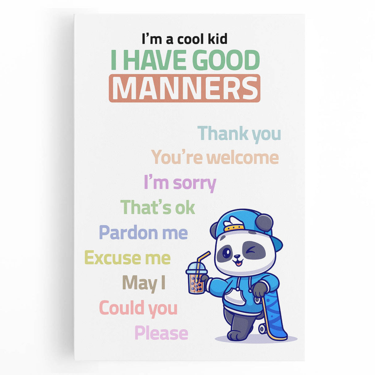 Good Manners Educational Wall Art - Kids' Learning Poster