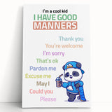 Good Manners Educational Wall Art - Kids' Learning Poster