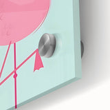 Pink Flamingo Illustration - Personalized Kids Room Art