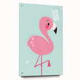 Pink Flamingo Illustration - Personalized Kids Room Art