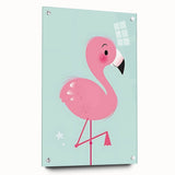 Pink Flamingo Illustration - Personalized Kids Room Art