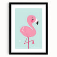 Pink Flamingo Illustration - Personalized Kids Room Art