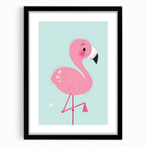 Pink Flamingo Illustration - Personalized Kids Room Art