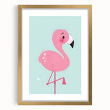 Pink Flamingo Illustration - Personalized Kids Room Art