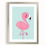Pink Flamingo Illustration - Personalized Kids Room Art