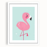 Pink Flamingo Illustration - Personalized Kids Room Art
