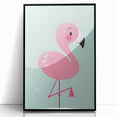 Pink Flamingo Illustration - Personalized Kids Room Art