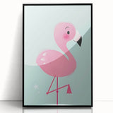 Pink Flamingo Illustration - Personalized Kids Room Art