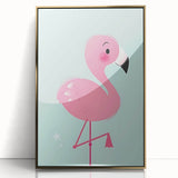 Pink Flamingo Illustration - Personalized Kids Room Art