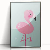 Pink Flamingo Illustration - Personalized Kids Room Art