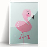 Pink Flamingo Illustration - Personalized Kids Room Art