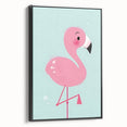 Pink Flamingo Illustration - Personalized Kids Room Art
