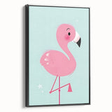 Pink Flamingo Illustration - Personalized Kids Room Art