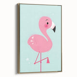 Pink Flamingo Illustration - Personalized Kids Room Art