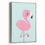 Pink Flamingo Illustration - Personalized Kids Room Art