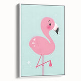 Pink Flamingo Illustration - Personalized Kids Room Art