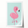 Pink Flamingo Illustration - Personalized Kids Room Art