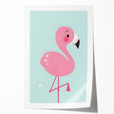 Pink Flamingo Illustration - Personalized Kids Room Art