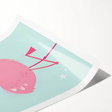 Pink Flamingo Illustration - Personalized Kids Room Art