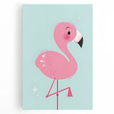 Pink Flamingo Illustration - Personalized Kids Room Art
