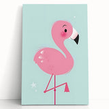 Pink Flamingo Illustration - Personalized Kids Room Art