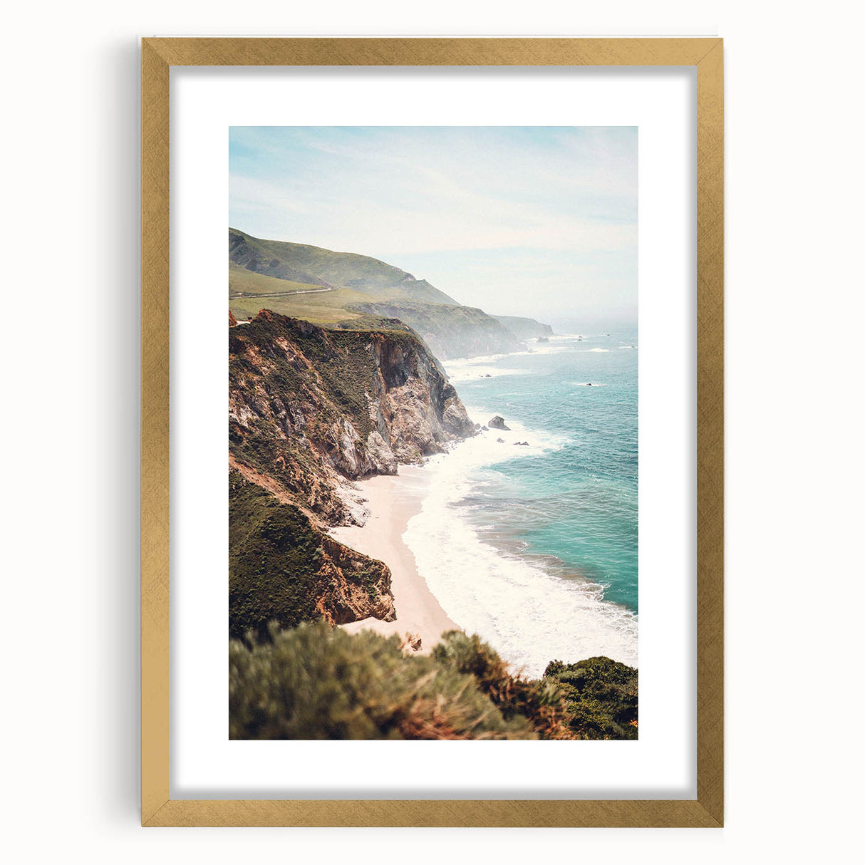 Extra large abstract art print featuring textured swirls in warm orange and yellow tones on a gold-framed canvas.