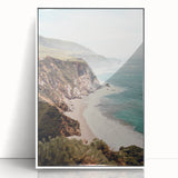 Art deco poster depicting a summer scene in pastel shades on white framed acrylic, ideal for modern nursery wall decor.