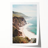 Rolled print of a summer floral scene in vibrant greens and pinks, ideal for art wall dining room or bathroom.