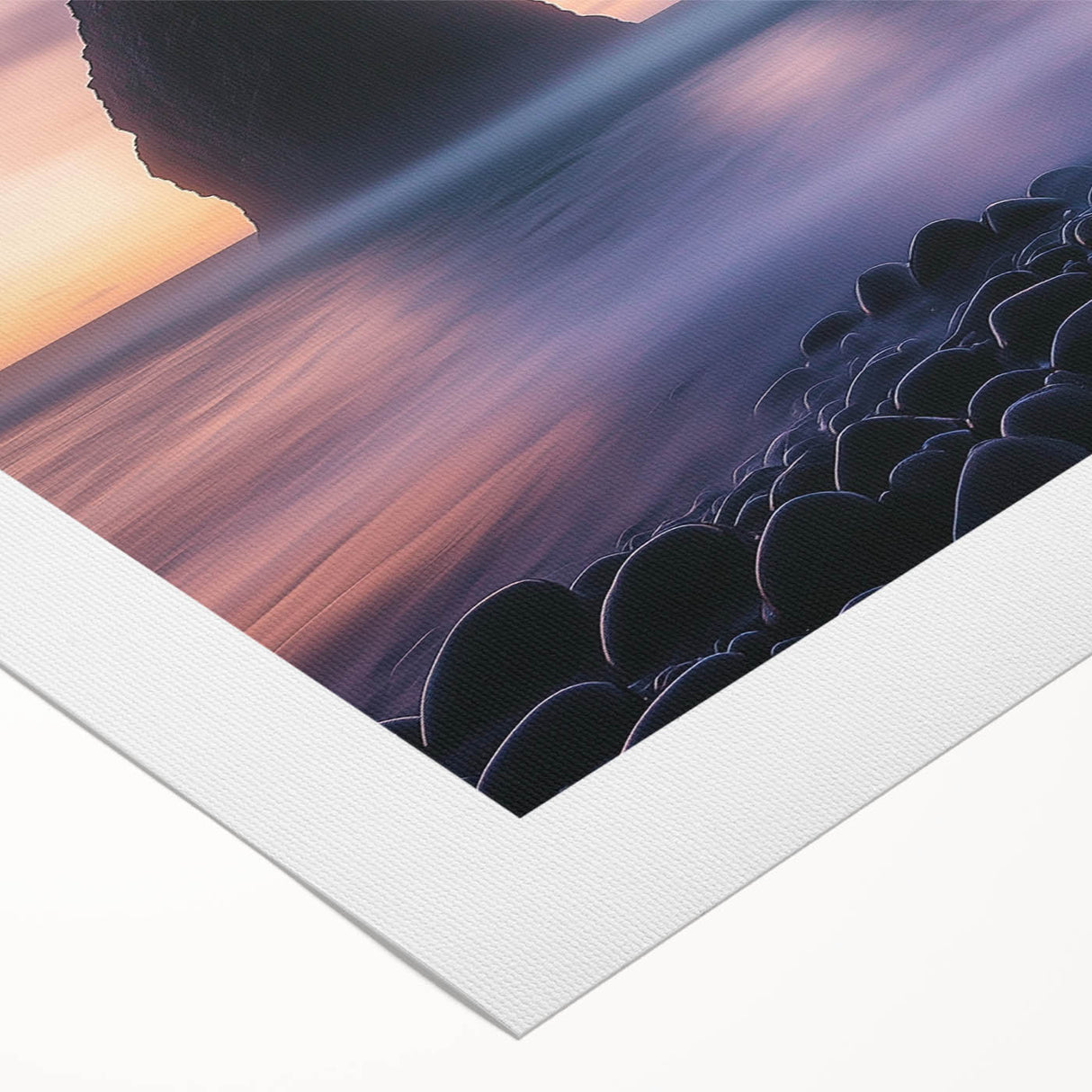 Vibrant rolled canvas artwork showcasing a stunning cliff landscape, featuring rich colors and intricate details, packaged securely in a durable cardboard tube for safe delivery.