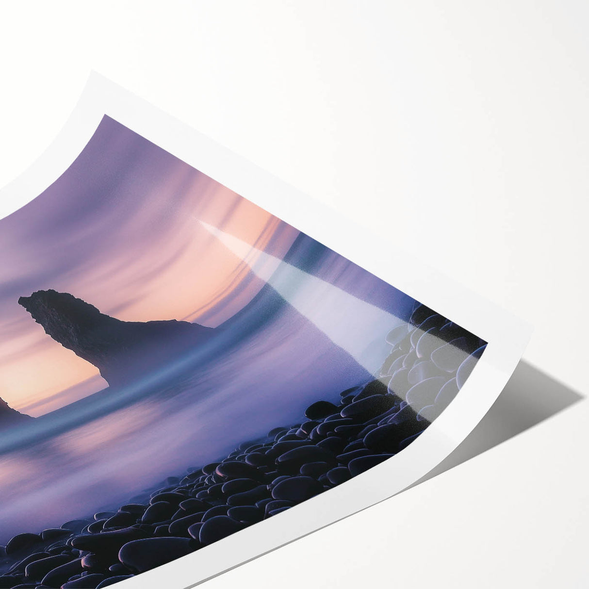 Stunning landscape print showcasing majestic cliffs in vibrant colors, rolled and securely packaged in a durable tube, perfect for wall decoration.