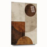 Earthy Geometric Wall Art – Abstract Circles for Dining Room