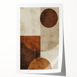 Earthy Geometric Wall Art – Abstract Circles for Dining Room
