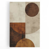 Earthy Geometric Wall Art – Abstract Circles for Dining Room