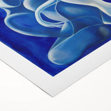 Abstract figurative wall art canvas showcasing vibrant colors and intricate patterns, rolled and securely packaged in a protective cardboard tube for easy display.