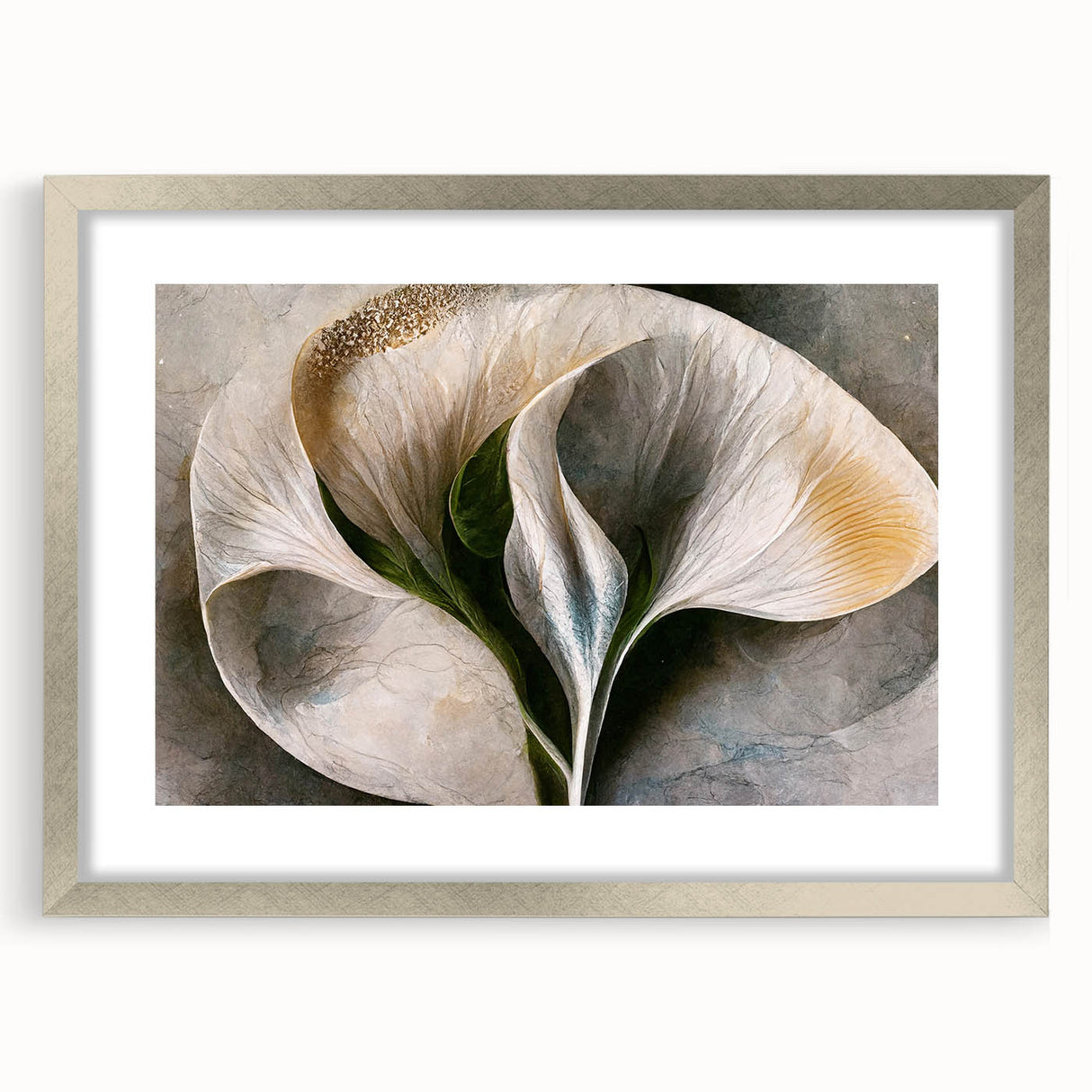 Abstract floral wall art framed in silver, showcasing vibrant colors and intricate patterns, perfect for modern home decor. Ideal for enhancing interior aesthetics.