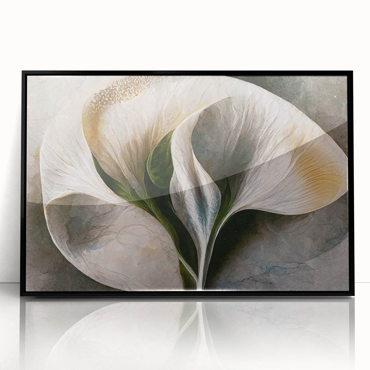 Abstract floral wall art featuring vibrant colors in a framed acrylic design, showcasing intricate patterns and textures, perfect for modern home decor.