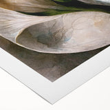 Vibrant abstract floral wall art printed on rolled canvas, showcasing bold colors like pink, blue, and yellow, perfect for modern home decor and artistic expression.