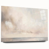Abstract landscape wall art displayed in a side view, showcasing vibrant colors and a sleek acrylic glass finish, ideal for modern home decor settings.