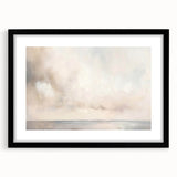 Abstract landscape wall art framed in black with a white mat, showcasing vibrant colors and intricate patterns, perfect for modern home decor.