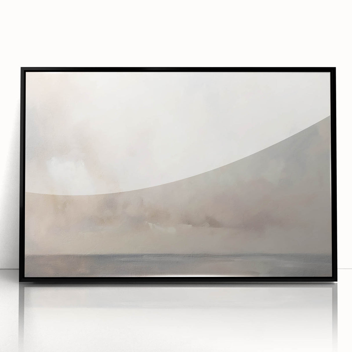 Framed acrylic wall art depicting an abstract landscape design with vibrant colors and dynamic shapes, showcasing a modern aesthetic suitable for contemporary decor.