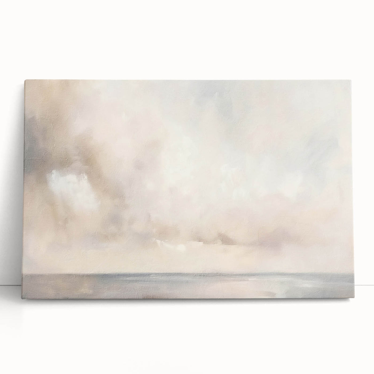 Abstract landscape wall art on stretched canvas, featuring vibrant colors and fluid shapes, perfect for modern decor and enhancing interior aesthetics.