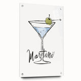 Large abstract wall art on acrylic glass featuring swirls of blue and green, ideal for dining room decor.