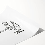 Extra large wall art featuring line art flowers in black on a white background, ideal for large living room decor.