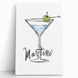 Large black and white stretched canvas featuring assorted kitchen utensils, ideal for kitchen wall art.