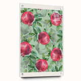 Large abstract wall art featuring assorted fruits in vibrant colors on acrylic glass, suitable for dining room decor.