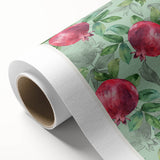Art Deco poster featuring assorted fruits in vibrant colors on a rolled canvas.