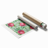 Extra large rolled print featuring vibrant watercolor fruits, ideal for classy bathroom or large living room wall art.