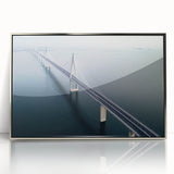 Framed acrylic artwork of a landscape bridge scene, featuring vibrant colors and intricate details, designed to enhance home decor with a modern touch.